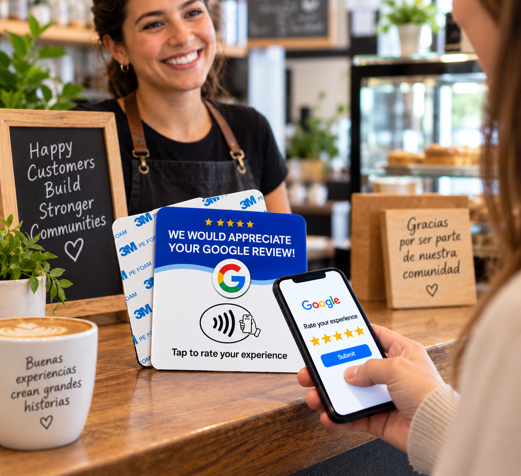 Tarjeta para Reseñas de Google - Consigue Más Reseñas 5 Estrellas